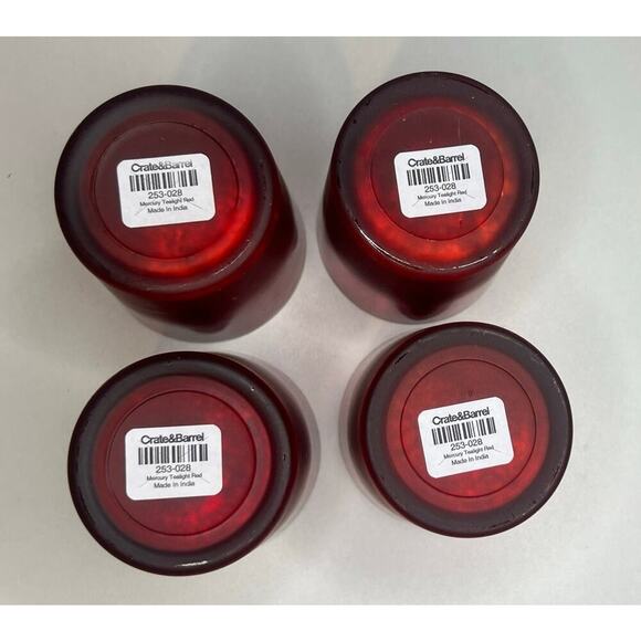 Set of 4 Crate & Barrel Mercury Tealight Holders in Red - Picture 6 of 6